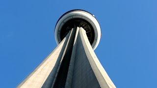 Going up 114 floors Scenic OTIS high-rise traction elevators @ CN Tower Toronto Canada