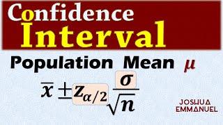 Confidence Interval for a population mean - σ known