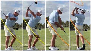 Bryson Dechambeau Golf Swing Slowmotion with Shot Tracer