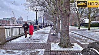 ️ 3 HOURs of London Snow Walk ️ The Best of Snowfall in London 4K HDR