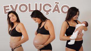 Evolução da barriga na gravidez  9 meses em 3 minutos 