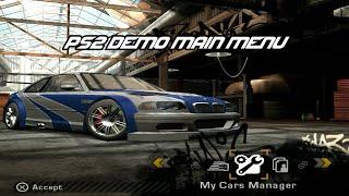 Need for Speed Most Wanted PS2 Demo - Main Menu