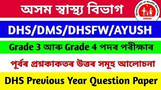 Directorate Of Health Services 2022  Previous Year Question paper   DHS Question answer Grade 34