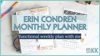 Erin Condren Monthly Planner Functional Plan with Me Simple Weekly Overview and PlannerKate Stickers