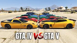 GTA 5 ONLINE - GTA V CARS VS GTA IV CARS  DRAG RACE