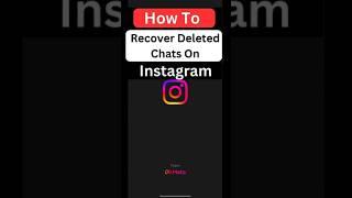 How To Recover Deleted Chats On Instagram  Recover deleted messages on Instagram #shorts