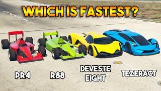 GTA 5 ONLINE  PR4 VS R88 VS TEZERACT VS DEVESTE EIGHT WHICH IS FASTEST?