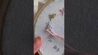 프랑스자수 스파이더웹 스티치 미니 장미 hand embroidery spider wep mini rose