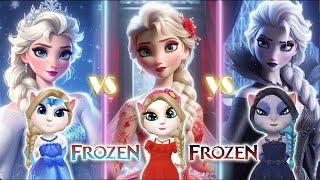 My talking angela 2  Frozen  RED Elsa️ VS Black Elsa VS Blue Elsa  cosplay