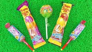 Satisfying Relaxing Candy - Unboxing Rainbow Lollipop Chocolate with Yummy Sweets Cutting ASMR