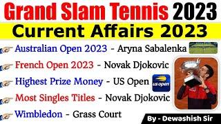 Grand Slam Tournament 2023  Sports Current Affairs 2023  Wimbledon  Australia  French  US 