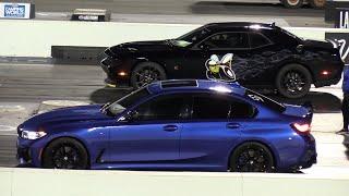 BMW m3 vs Dodge Challenger - domestic vs import drag racing