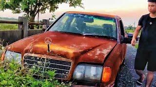 Full restoration of heavily rusted Mercedes S600 car manufactured in 1980