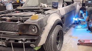 KEN BLOCK HOONICORN INSPIRED Widebody 1966 Mustang Body Swapped Onto 2018 Mustang Chassis in 10 mins