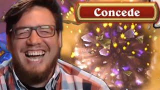 If my viewers make me laugh I concede my Hearthstone game
