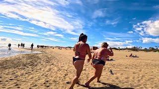 Playa del Ingles Gran Canaria Spain 4k Beach Walk