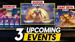 ALL 3 UPCOMING EVENTS  GUSIONS DOUBLE 11 EVENT  SAINT SEIYA AND THE EXORCISTS RECHARGE TASK