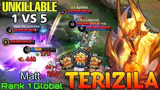 1 VS 5? Totally Unkillable Terizla MVP 14 Points - Top 1 Global Terizla by Matt. - Mobile Legends