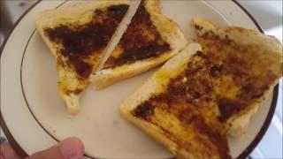 An American tries Vegemite for the first time.