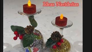 Ideas Navideñas #xmasdecorations #dollartreediy #decoraciónnavideña #easydiy #homedecor