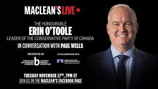 Erin OToole in conversation with Paul Wells Macleans Live