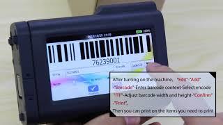 How to set up and print barcodes with V4INK BENTSAI portable handheld inkjet printer?