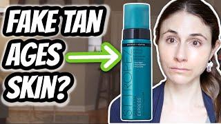 Does FAKE TAN AGE SKIN?  Self tan safety  Dermatologist @DrDrayzday