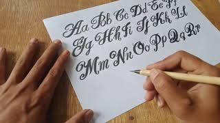 how to write calligraphy letters of the alphabet A to Z  handwritten font a-z