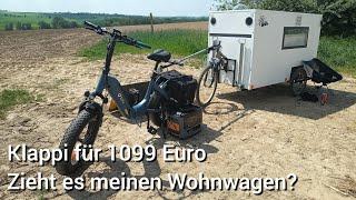 Klapp E-Bike für 1099 Euro. DYU FF 500. Kann es meinen Fahrradwohnwagen ziehen ?