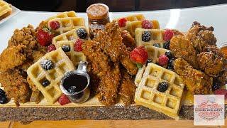 Chicken And Waffles Recipe - 3 Ways Crispy Chicken Sticky Wings And Hot Honey Wings