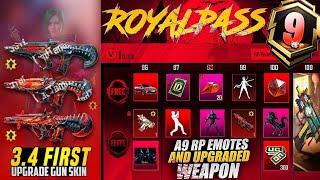 A9 Royal Pass All Guns Skin & Vehicle Skin  A9 Tier Free  Rewards  3.4 First Upgrade AUG  PUBGM