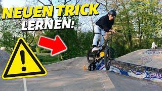 SCHWIERIGEN TRICK NEU LERNEN 180 Barspin  BMX VLOG  MOOO