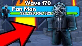 OMG  170 WAVE ENDLESS GLITCH NEW FAN MAN  Toilet Tower Defence