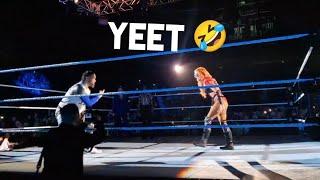 Jey uso & Becky lynch hilariously in YEET mode at WWE Live event  WWE Supershow