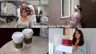 weekly vlog living in Dubai  getting my hair done luxury shopping haul facial & party brunch