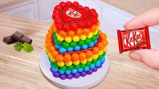 Amazing Rainbow KITKAT Cake  Miniature Rainbow Cake Decorating Compilation  How To Make Mini Cake