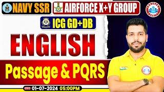 Navy SSR MR Air force X & Y Group ICG GD DB 2024 English Practice Set #18 Passage & PQRS