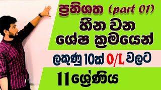 Percentages PART 01 in Sinhala  Prathishatha  OL & Grade 11 maths  Siyomaths 