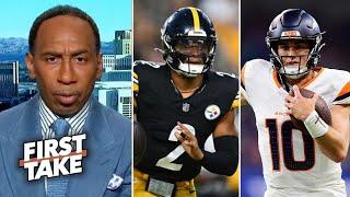 FIRST TAKE  Stephen A. Smith BOLD predicts to Steelers vs Broncos Justin Fields showout for QB1