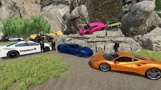 Police find cave full of stolen Lamborghinis and Race Cars  Farming Simulator 22