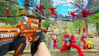 Nerf War  Amusement Park Battle 74 Nerf First Person Shooter