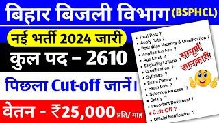 Bihar BSPHCL बिजली विभाग New Vacancy 2024  BSPHCL Recruitment 2024 Age Salary Syllabus 2024