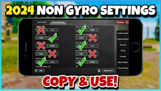 PUBG MOBILE 2024 NON GYRO SETTINGSBEST SETTINGS COPY & USE️