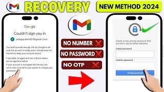 How to Recover Gmail Account without Phone Number and Recovery Email 2024  Google Account Recovery