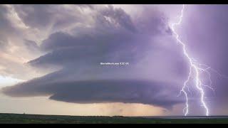 Storm Stock Video - Supercell thunderstorm with big bolt