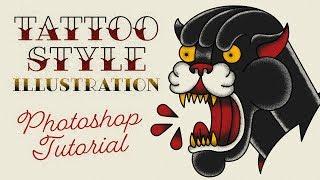 Old School Tattoo Style Illustration Effect Photoshop Tutorial