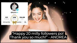 Andrea Brillantes Hits 20 Million Followers on TikTok