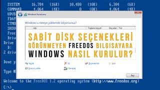 Freedos MSI Bilgisayara Windows Nasıl Kurulur? Windows Sabit Disk Seçeneklerini Görme