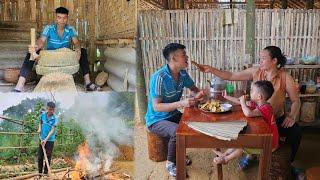 Mother And Daughter Go To The Market To Sell Vegetables - Thong Does Housework. Natural Food