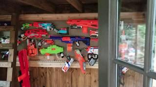 Kids log cabin nerf guns battle ground treehouse